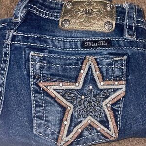 Miss Me Women's Blue Jeans with Star Design